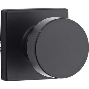 Pismo Passage Square Modern Door Knob, Matte Black